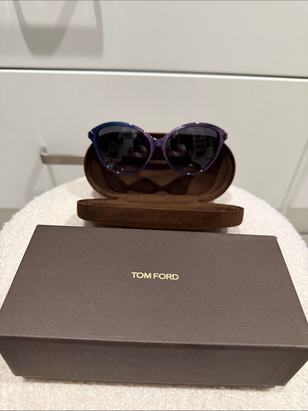 Tom Ford Women's Purple Gradient Cat-Eye Sunglasses with Dark Lenses